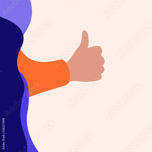 Hand thumbs up with abstract background.To see the other abstract hands illustrations , please check Hands collection.