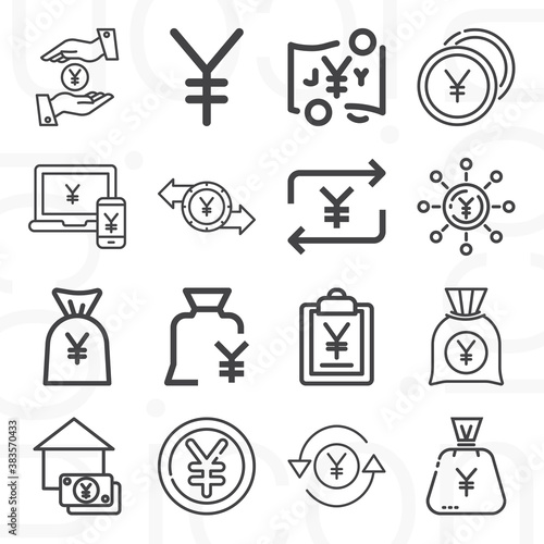 16 pack of longing  lineal web icons set