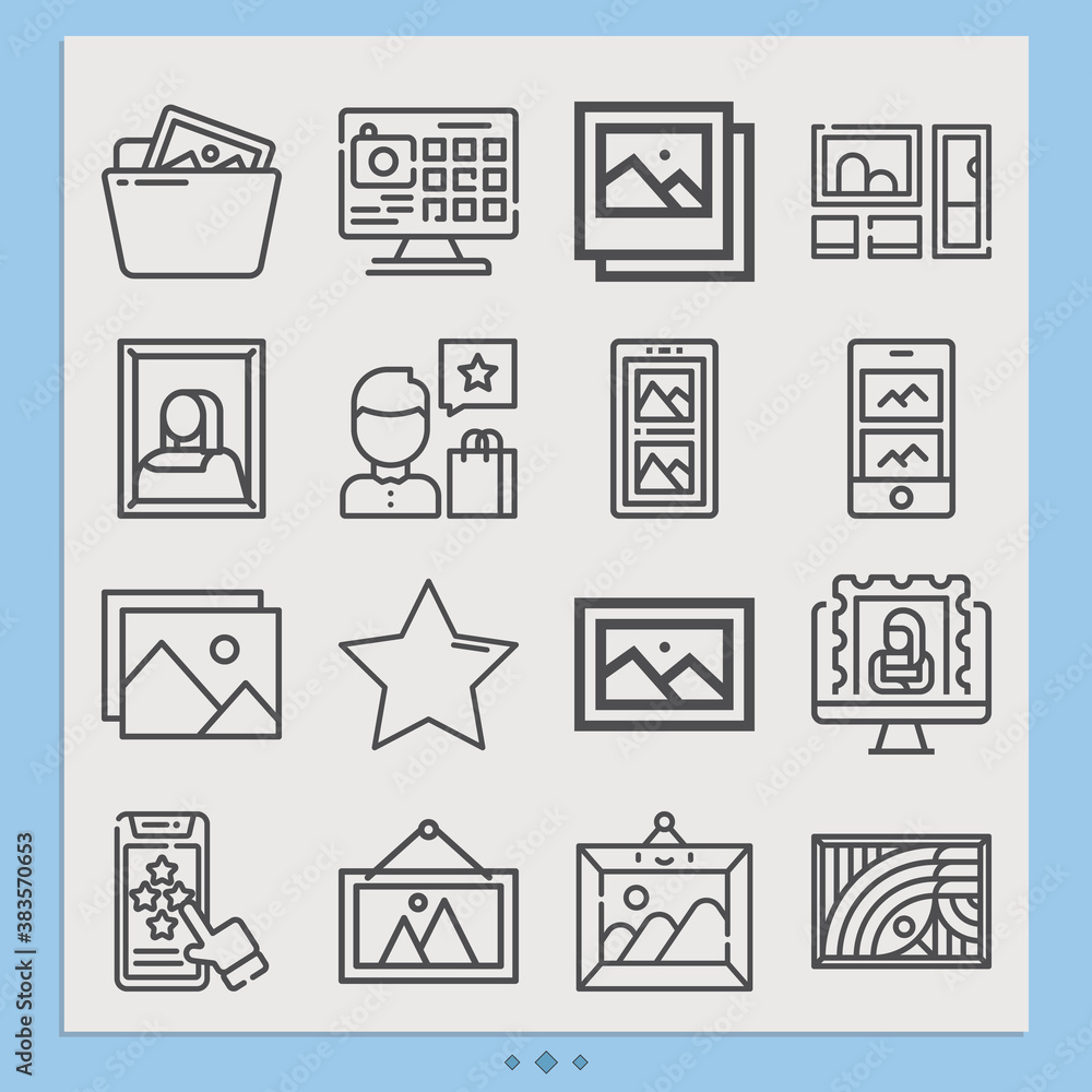 Simple set of retrospective related lineal icons. Simple set of retrospective related lineal icons.