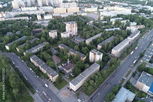 Aerial Townscape of Saint Petersburg City. Kalininsky District