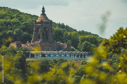 Emperor William Monument on top of Wittekindsberg near the city of Porta Westfalica, North Rhine Westphalia, Germany