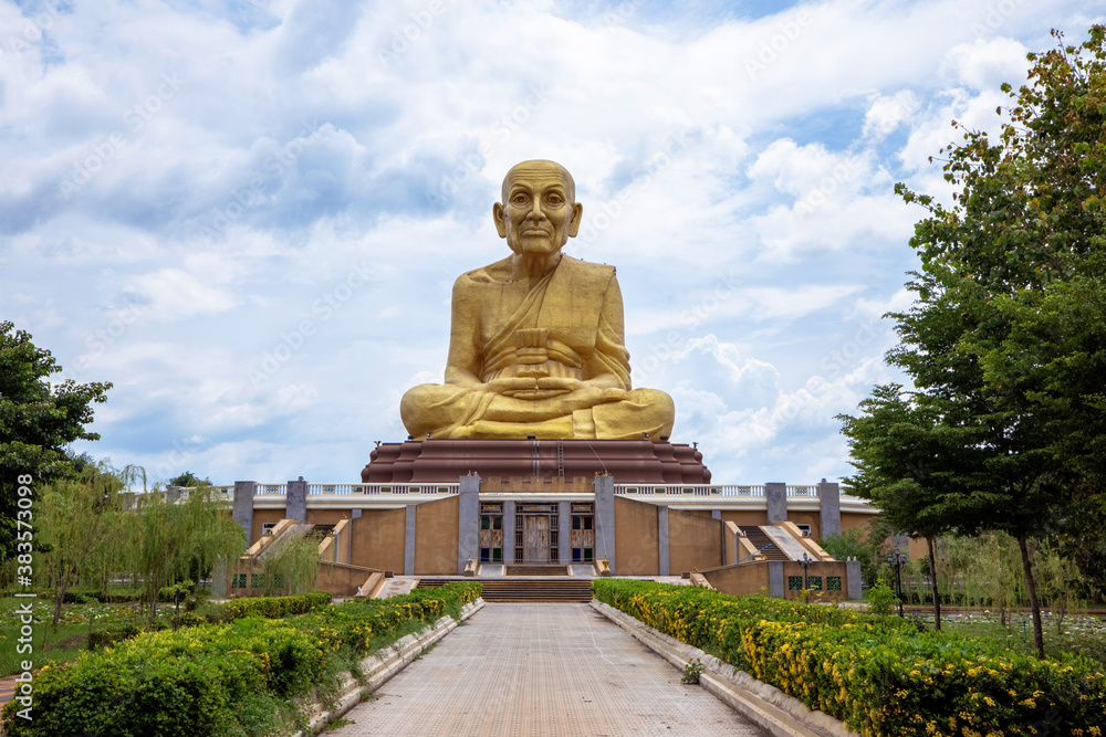 Large statue of Luang Pu Tuad, The new tourist attraction is very popular, Phra Nakhon Si Ayutthaya, Thailand, Oct 7, 2020. Large statue of Luang Pu Tuad, The new tourist attraction is very popular, Phra Nakhon Si Ayutthaya, Thailand, Oct 7, 2020.