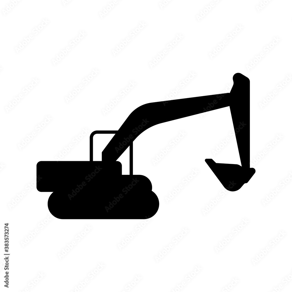 excavator icon with line or outline style. vehicle or transport icon stock on white background excavator icon with line or outline style. vehicle or transport icon stock on white background