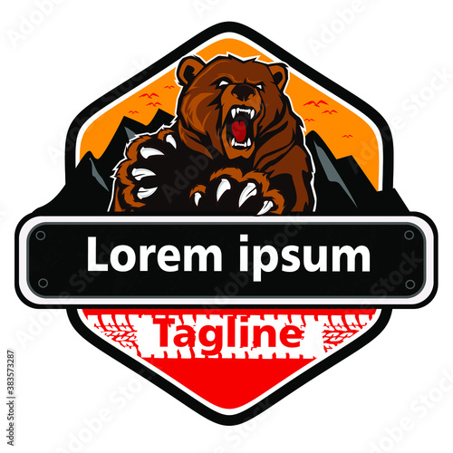grizzle bear logo mascot cartoon