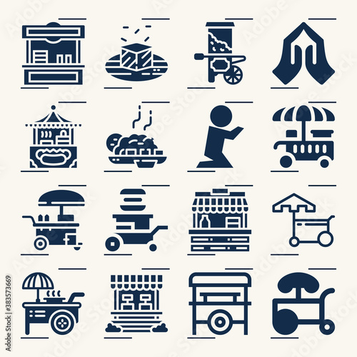 Simple set of begging related filled icons.