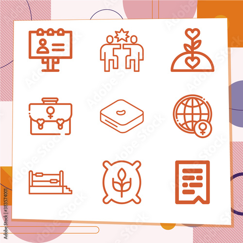 Simple set of 9 icons related to crusade