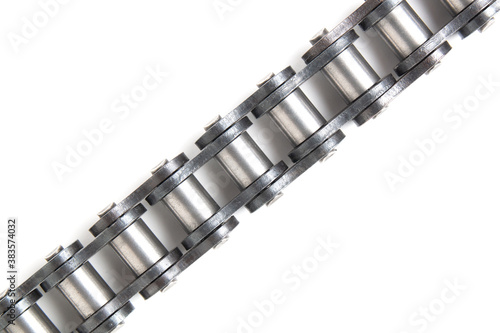 Driving roller chain isolated on a white background photo