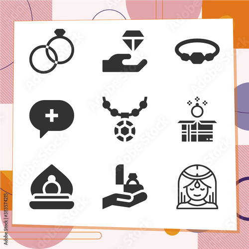 Simple set of 9 icons related to amendment