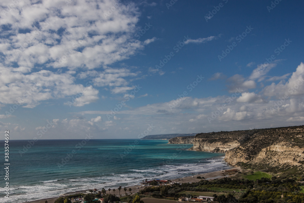 Mediterranean coast on the island of Cyprus