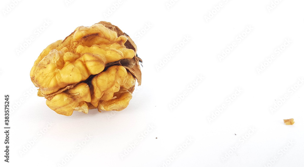 walnut nuts without shell isolated food background