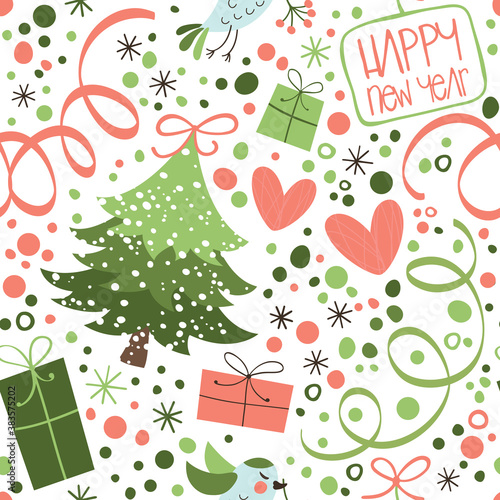 Seamless Christmas pattern. Seamless vector background. Background can be used for pattern fills, web page backgrounds,surface textures. 