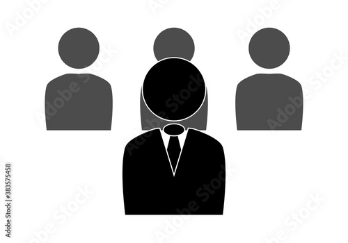 Icono de jefe de una empresa con trabajadores.