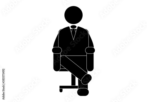 Icono de un jefe sentado en una silla de oficina.