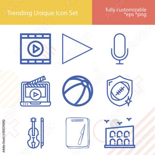 Simple set of missed related lineal icons.