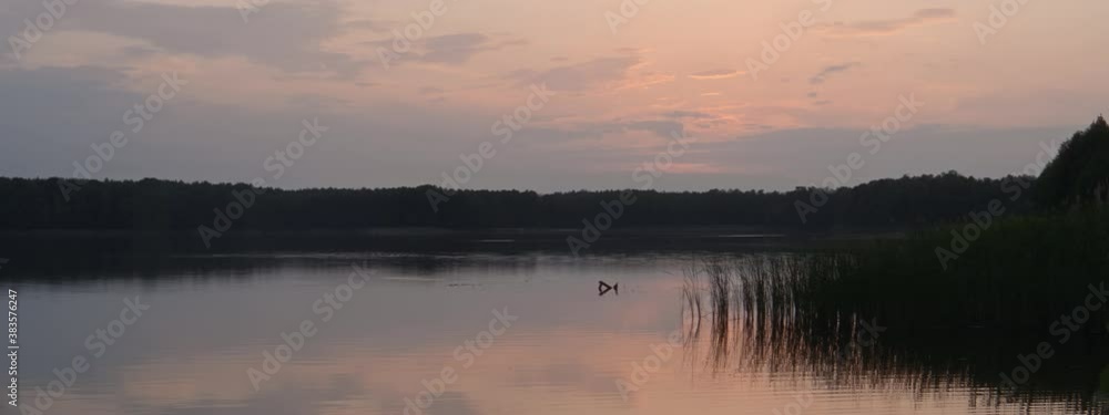 Peaceful Lake Sunset Landscape Anamorphic Peaceful Lake Sunset Landscape Anamorphic