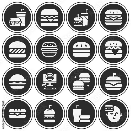 16 pack of berger  filled web icons set
