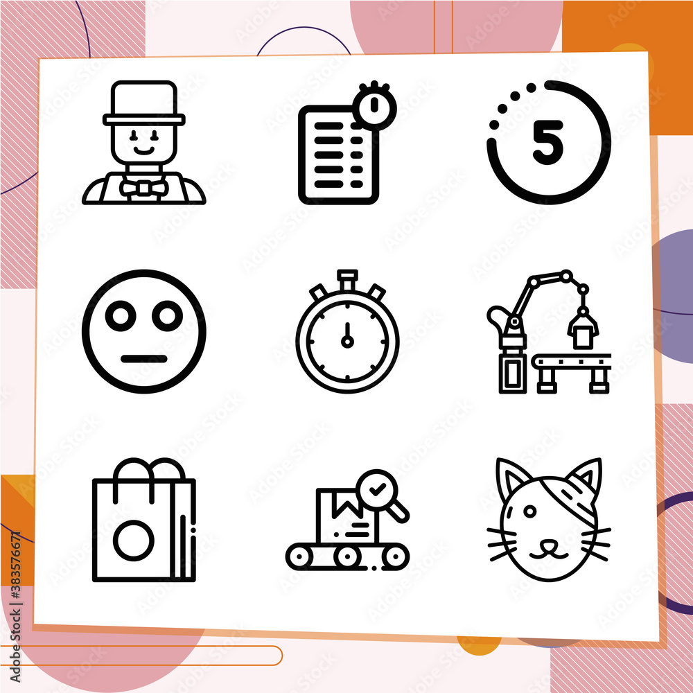 Simple set of 9 icons related to avec Simple set of 9 icons related to avec
