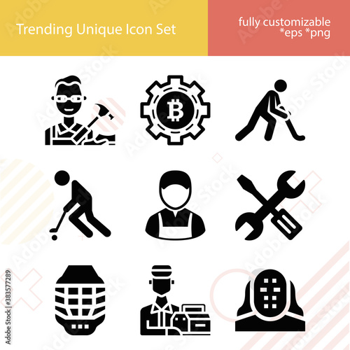 Simple set of delaware related filled icons.
