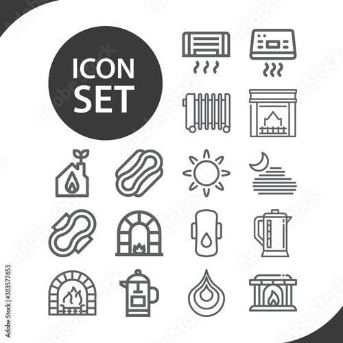 Simple set of steam boiler related lineal icons.