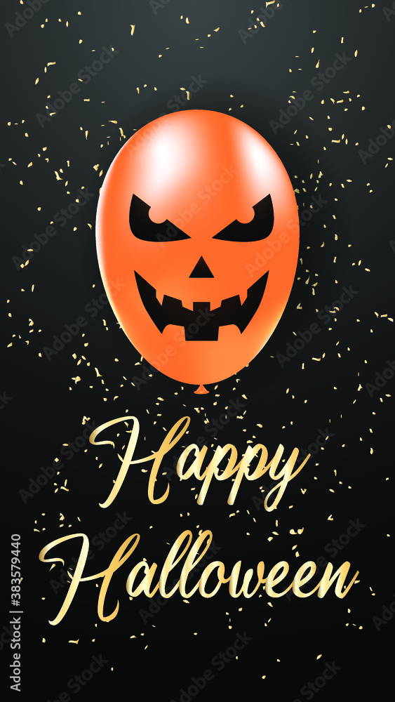 Fototapeta premium Happy Halloween Vector Background for social media, Scary Cartoon Balloon