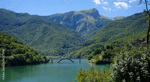 Landscape From Vagli lake and apuan mountains