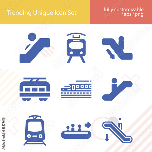 Simple set of indirectly related filled icons.