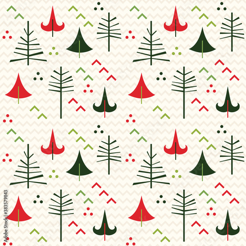 Christmas seamless pattern with trees. Background can be used for wallpapers, pattern fills, web page backgrounds,surface textures. 
