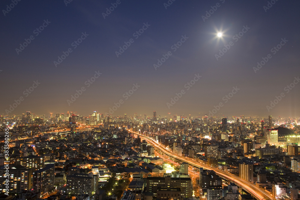 大阪西区と中央区の夜景