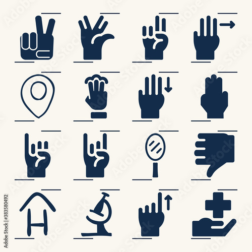 Simple set of human being related filled icons.
