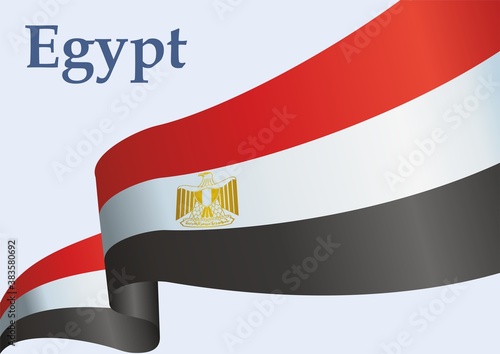 Flag of Egypt, Arab Republic of Egypt. Bright, colorful vector illustration.