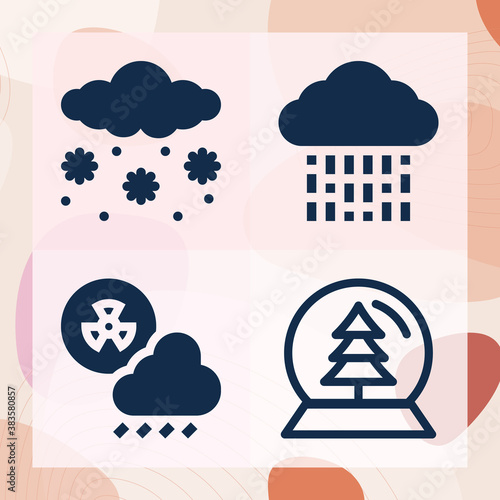 Simple set of come down related filled icons