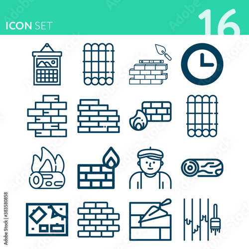 Simple set of 16 icons related to obsolete
