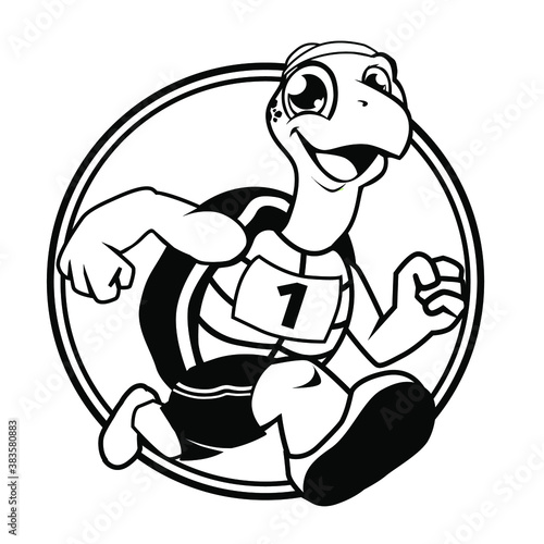 turtle runner mascot cartoon