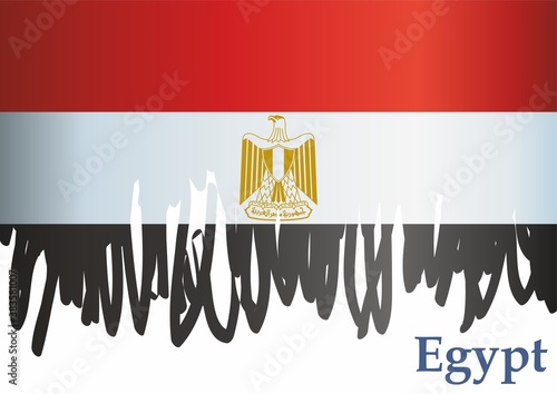 Flag of Egypt, Arab Republic of Egypt. Bright, colorful vector illustration.