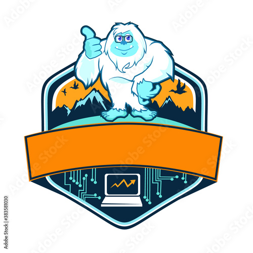 yeti monster mascot cartoon