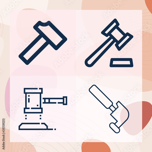 Simple set of firing mechanism related lineal icons
