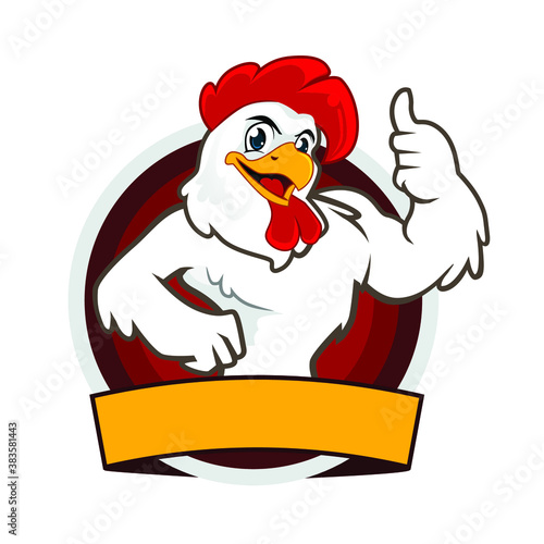 chicken mascot cartoon in vector