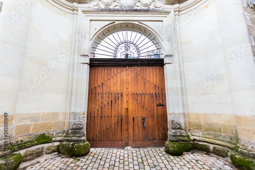 large front door of a mansion in France photo