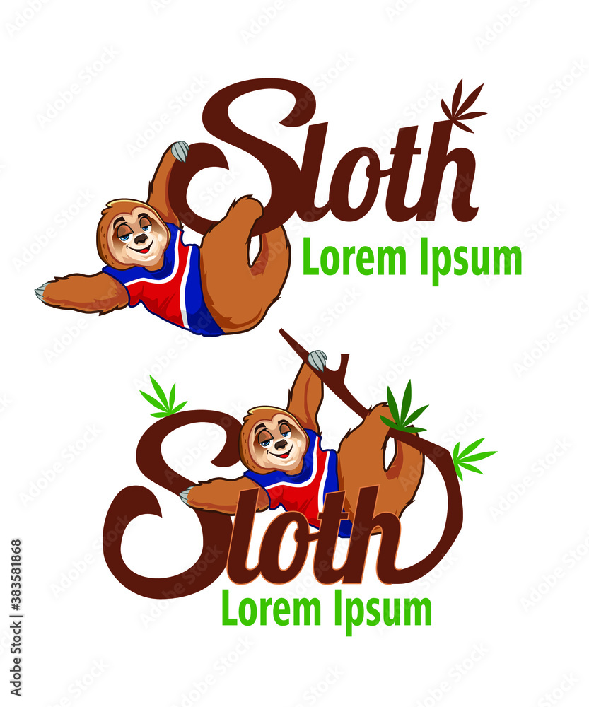 sloth animal cartoon in vector
