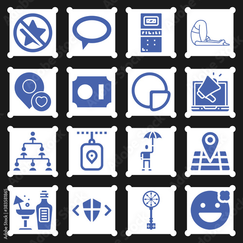 16 pack of banner  filled web icons set