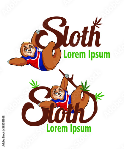 sloth animal cartoon in vector