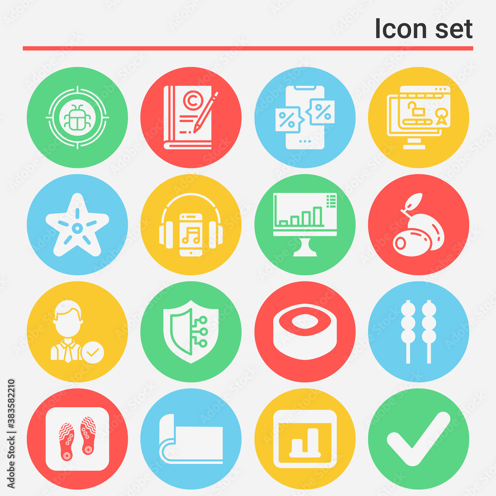 16 pack of investigate filled web icons set 16 pack of investigate filled web icons set
