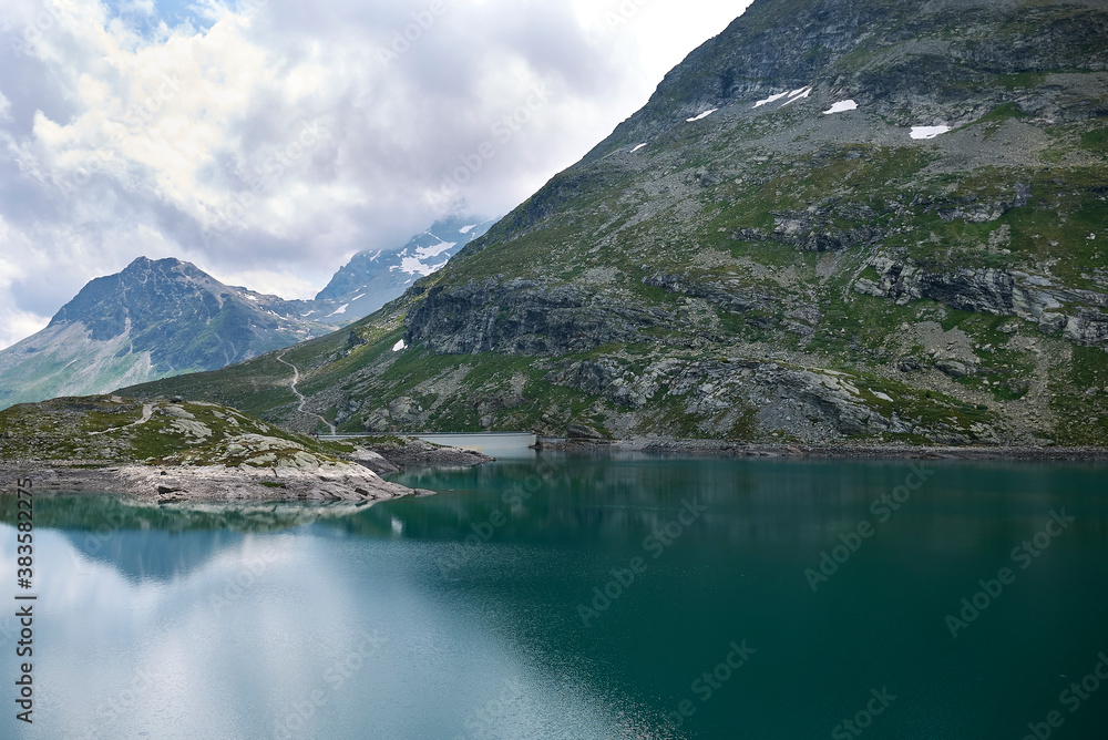 View of Lago Bianco and Lago Nero from Bernina pass View of Lago Bianco and Lago Nero from Bernina pass