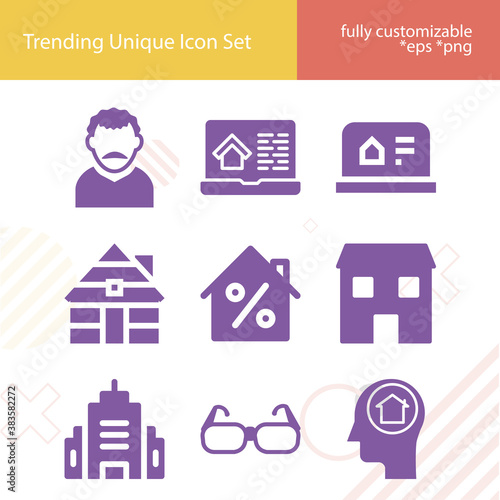 Simple set of complex quantity related filled icons.