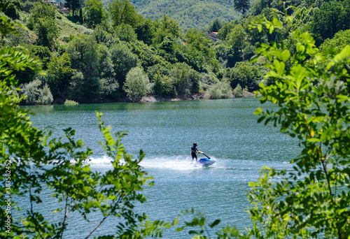 Jet skis rented to tourists on Lake Vagli