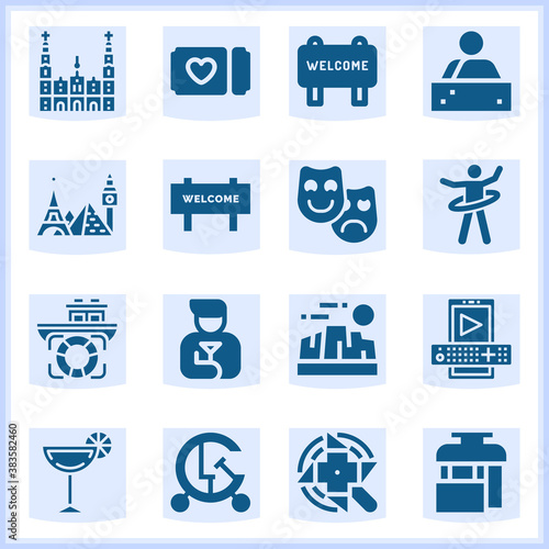 Hospitality  related simple set. 16  filled