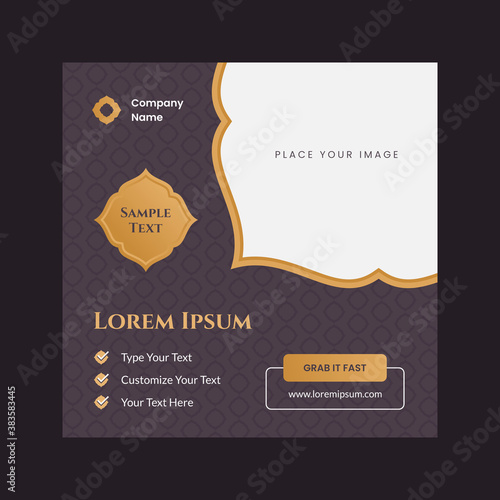 islamic poster social media template vector