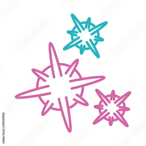 cancer cells icon, line style