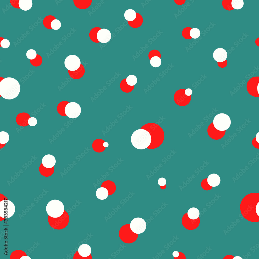 vector multi red and white circle overlapped seamless pattern on green vector multi red and white circle overlapped seamless pattern on green