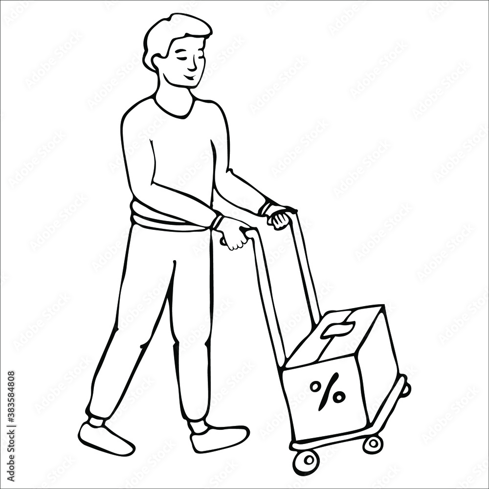 People shopping. Cute illustrations with people. Doodle vector illustration. Hand drawn. People shopping. Cute illustrations with people. Doodle vector illustration. Hand drawn.